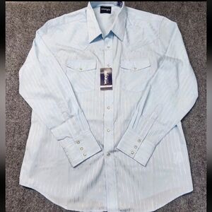 Wrangler Sport Western Snap Blue - Mens Shirt - 75222Bl